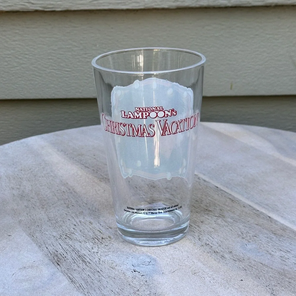 National Lampoon's Christmas Vacation Clark Griswold Pint Glass Set of 2 Clear
